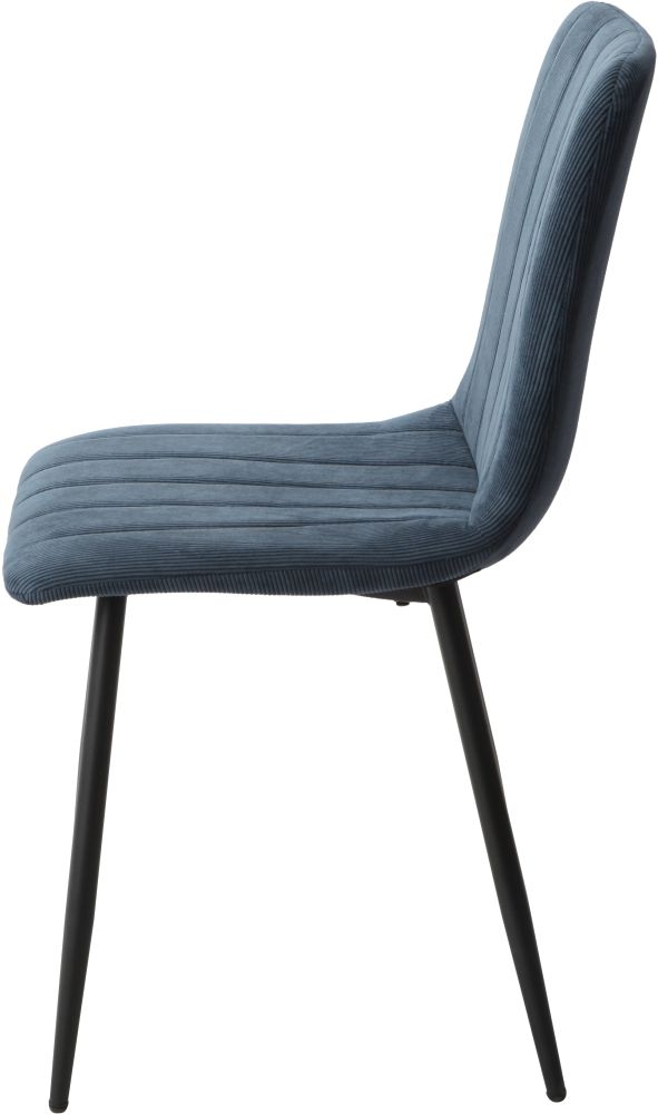 Product photograph of Aspen Straight Stitch Blue Cord Dining Chair With Black Tapered Legs Sold In Pairs from Choice Furniture Superstore.